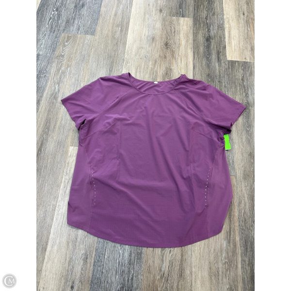 Athletic Top Short Sleeve By Lululemon In Purple, Size: 14 Hot on Sale