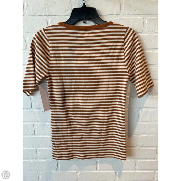 Top 3 4 Sleeve Basic By J. Crew In Brown & Cream, Size: M Hot on Sale - Image 3