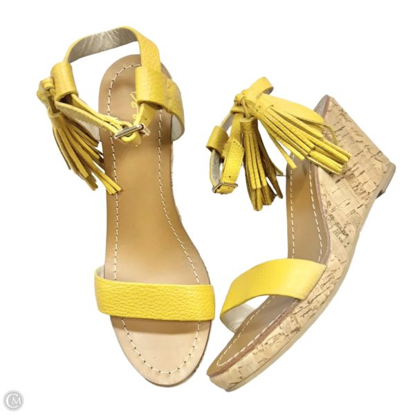 Sandals Heels Wedge By Boden In Yellow, Size: 8.5 Online Sale