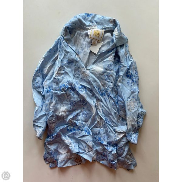 Blouse Short Sleeve By emily mccarthy In Blue, Size: Xs For Discount