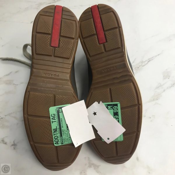 Shoes Luxury Designer By Prada In Green & White, Size: 7 on Sale - Image 4