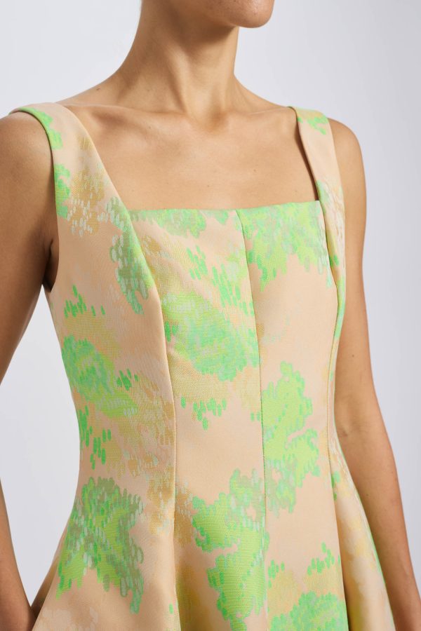Abstract Jacquard Square Neck Dress on Sale - Image 2